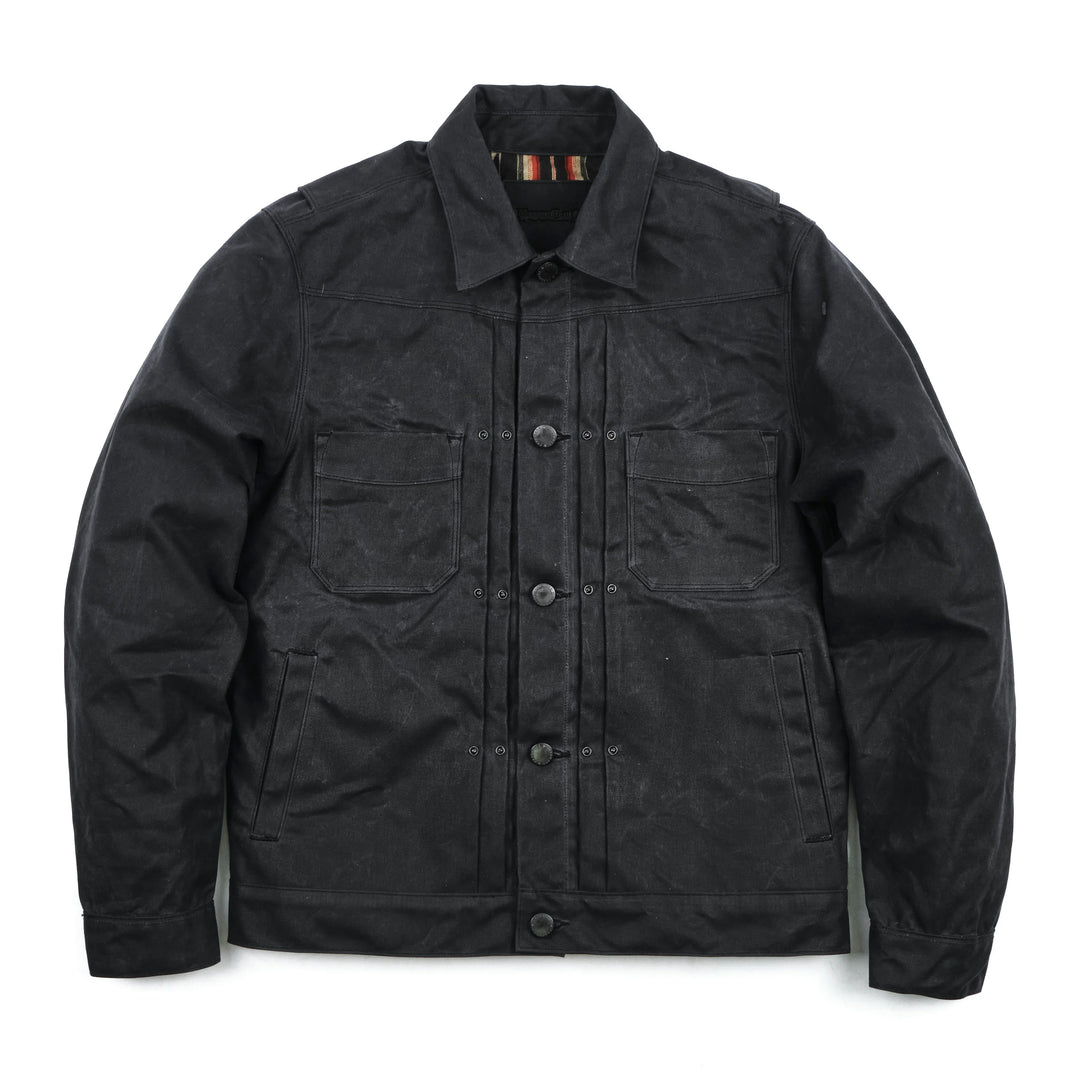 Freenote Cloth Riders Jacket Waxed Canvas - Black