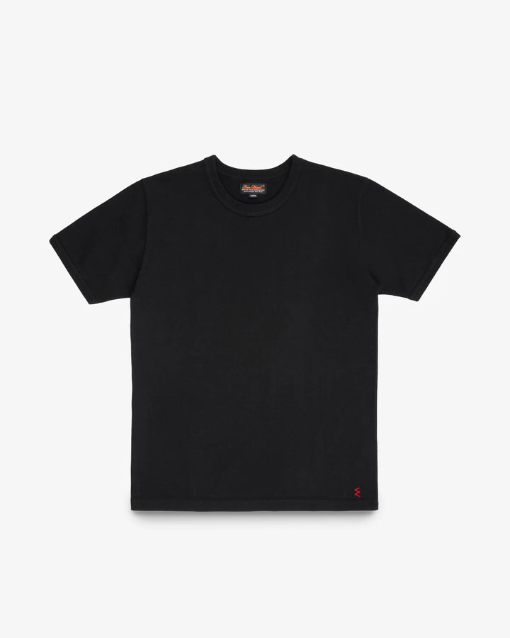 Iron Heart 11oz Cotton Knit Crew Neck T-Shirt - Black