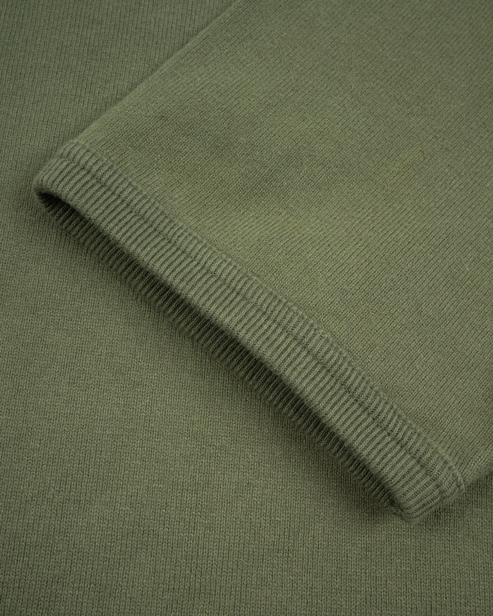Iron Heart 11oz Cotton Knit Crew Neck T-Shirt - Olive Green
