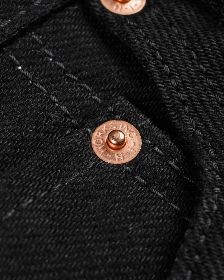 Iron Heart 666 21oz Slim Straight Selvedge Denim - Superblack (Fades To Grey)