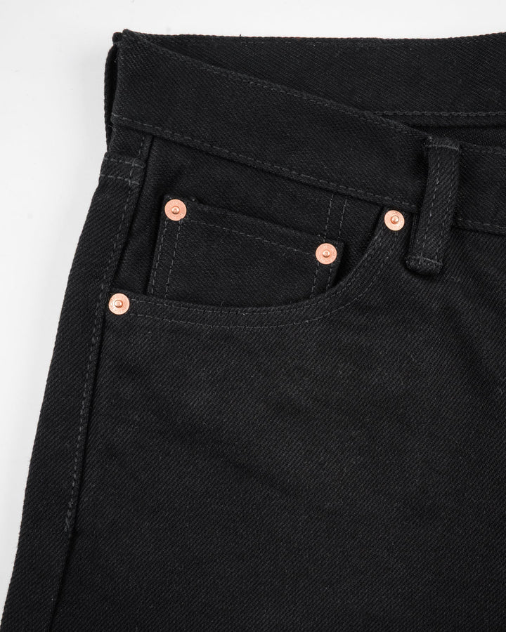 Iron Heart 555 21oz Slim Cut Selvedge Denim - Superblack (Fades To Grey)