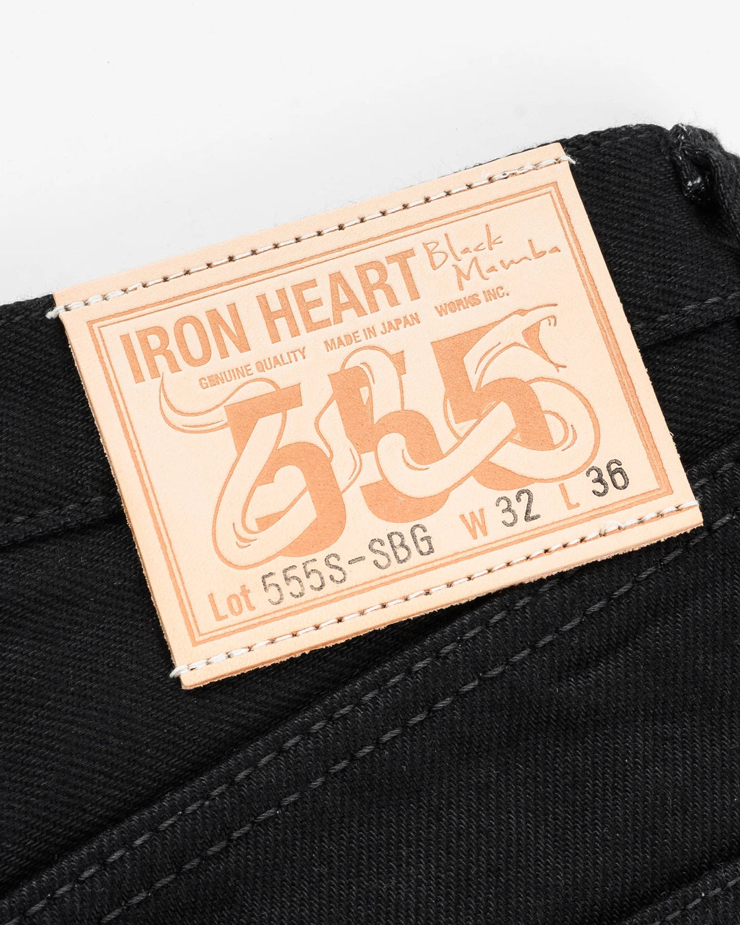 Iron Heart 555 21oz Slim Cut Selvedge Denim - Superblack (Fades To Grey)