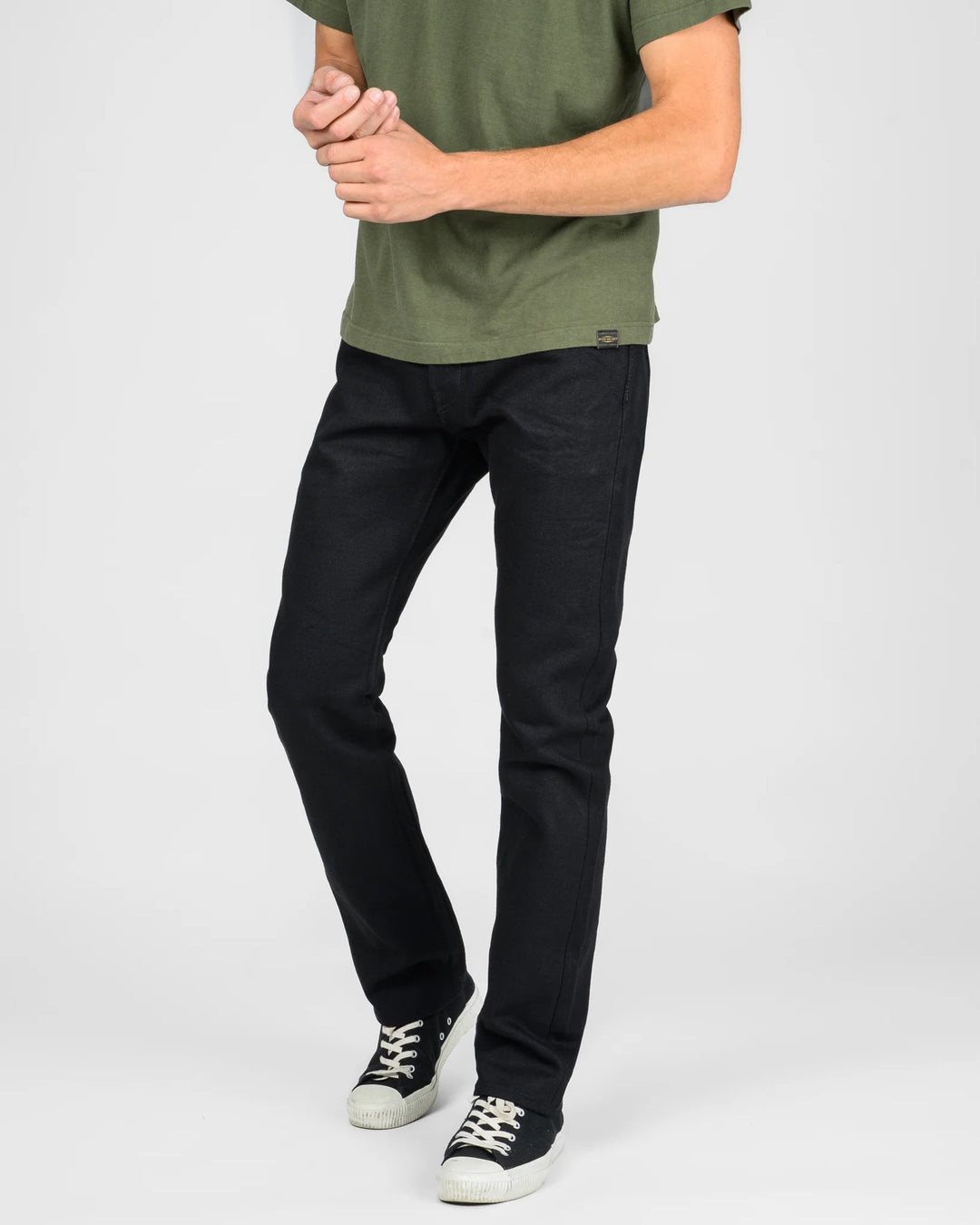 Iron Heart 555 21oz Slim Cut Selvedge Denim - Superblack (Fades To Grey)