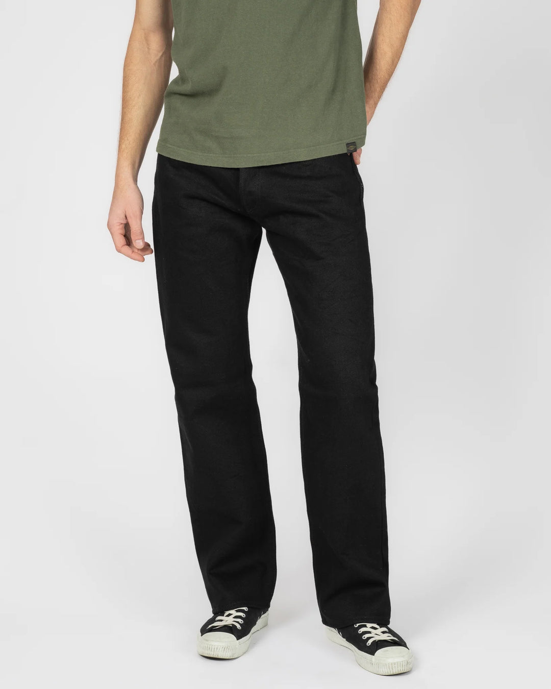 Iron Heart 634S 21oz Selvedge Denim Straight Cut Jeans - Superblack (Fades To Grey)