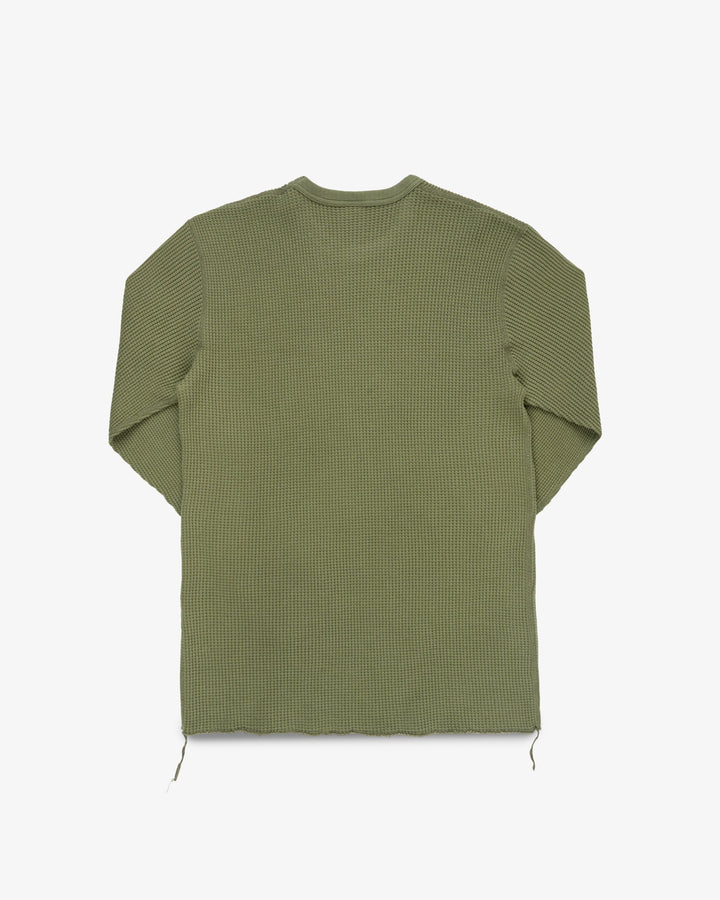 Iron Heart - Waffle Knit L/S Crewneck Thermal - Olive