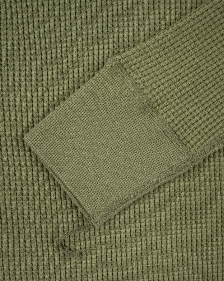 Iron Heart - Waffle Knit L/S Crewneck Thermal - Olive