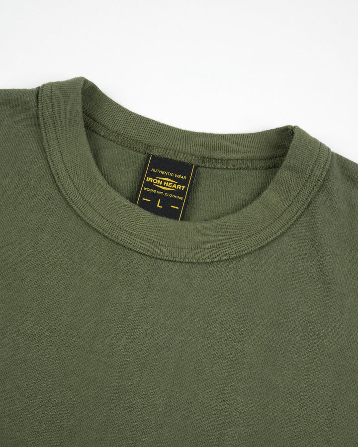 Iron Heart 6.5oz Loopwheel Crew Neck T-Shirt - Olive