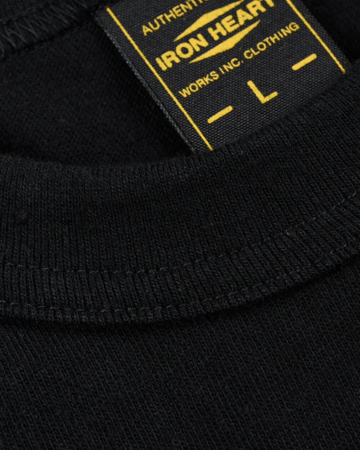 Iron Heart 6.5oz Loopwheel Crew Neck T-Shirt - Black