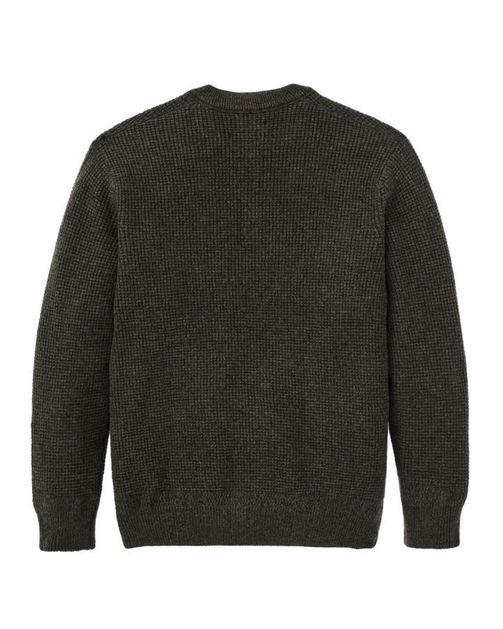 Filson Waffle Knit Merino Wool Henley - Olive Brown Heather