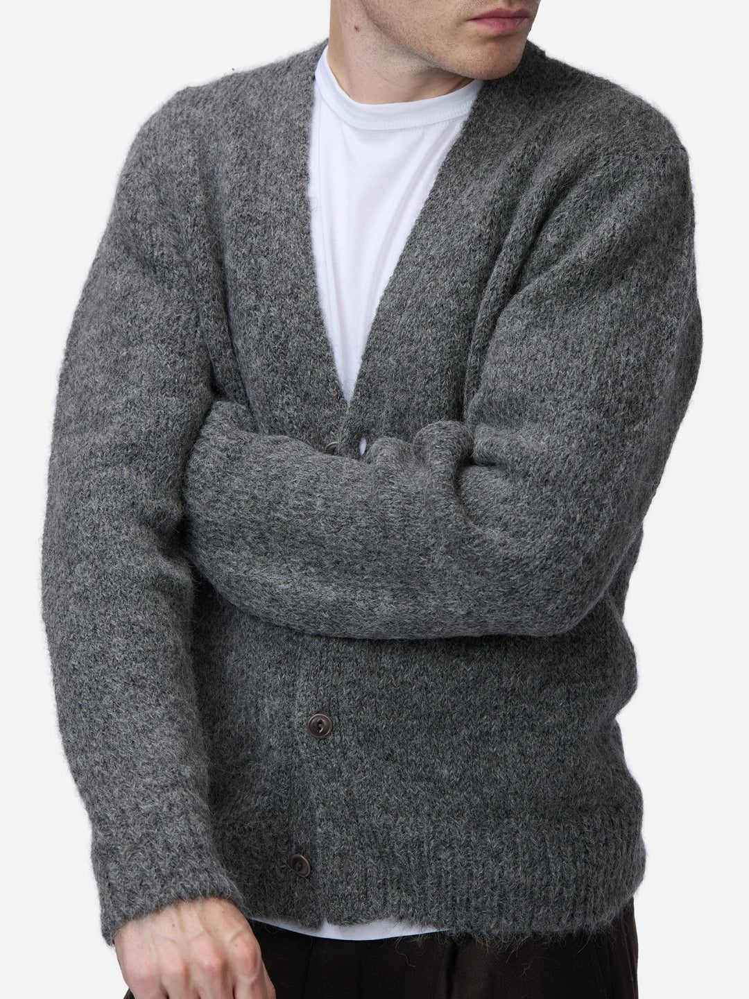 3sixteen Classic Cardigan - Pewter Alpaca