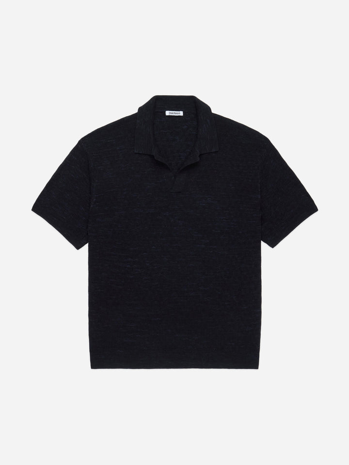 3sixteen Knit Polo - Vintage Black Boxweave