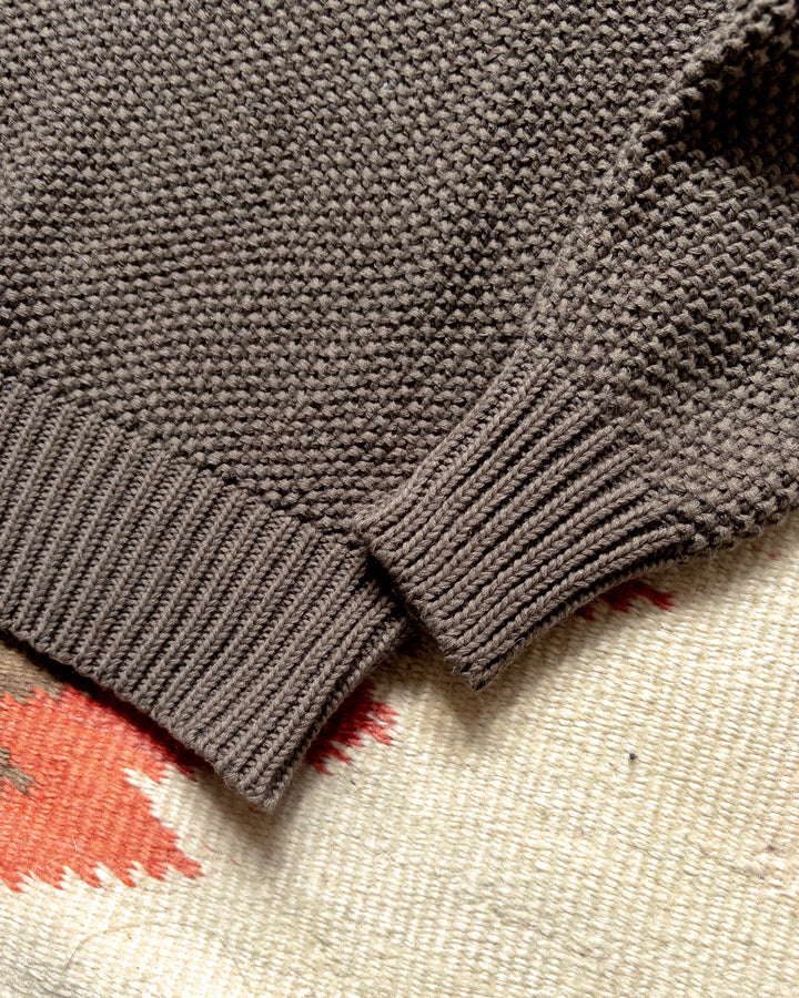 Wythe Moss Stitch Collared Sweater - Dusty Olive
