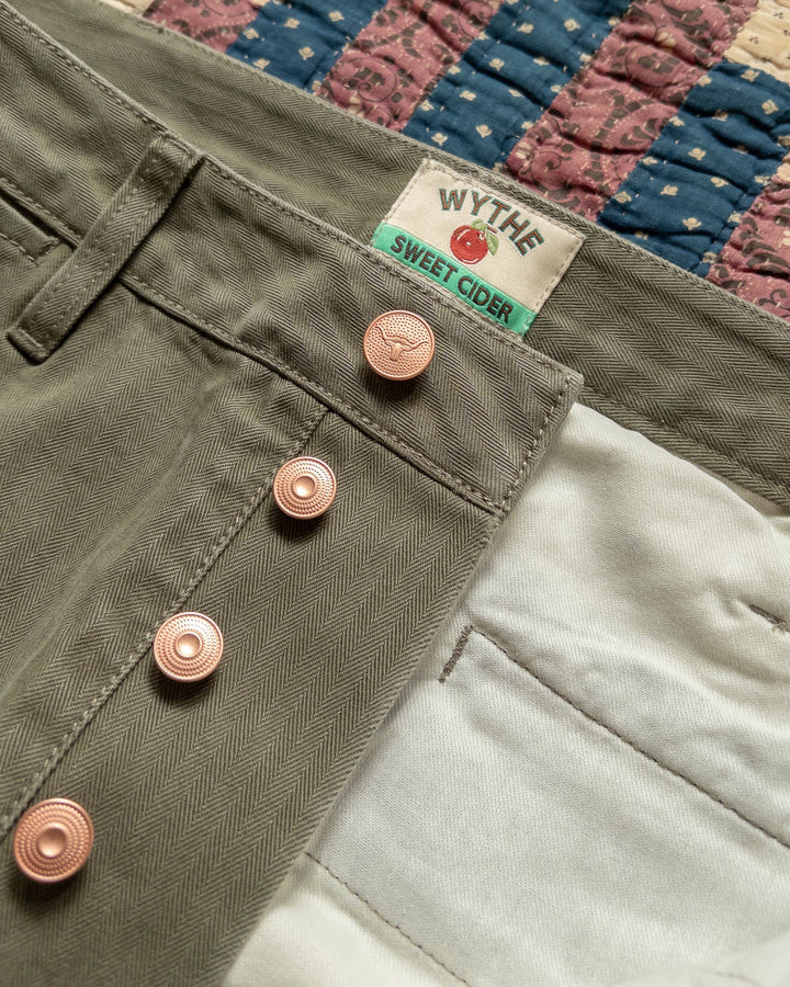 Wythe - Japanese Cotton Herringbone Chino - Faded Olive