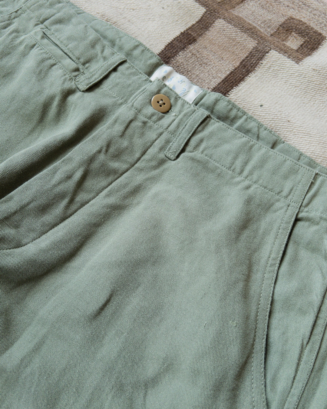 Wythe Flat Front Cotton Linen Twill Chino - Faded Olive