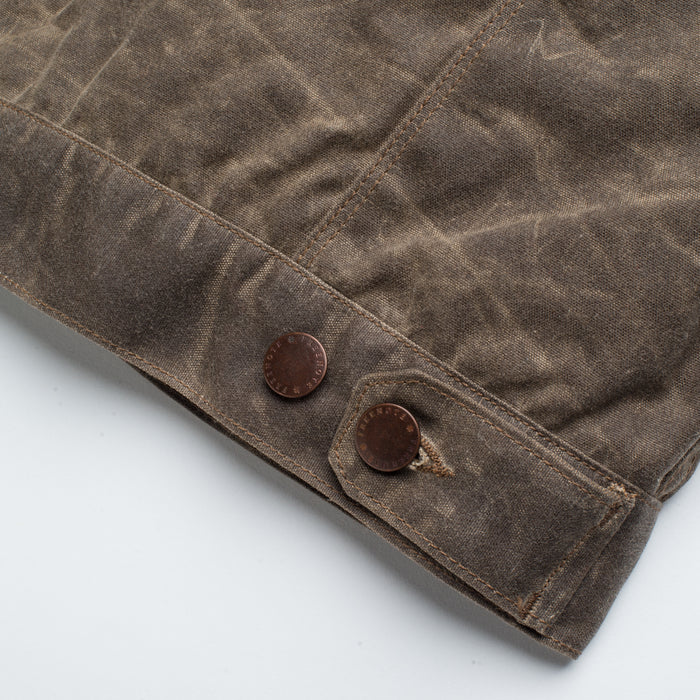 Freenote Cloth Riders Jacket Waxed Canvas - Oak with Blue Liner