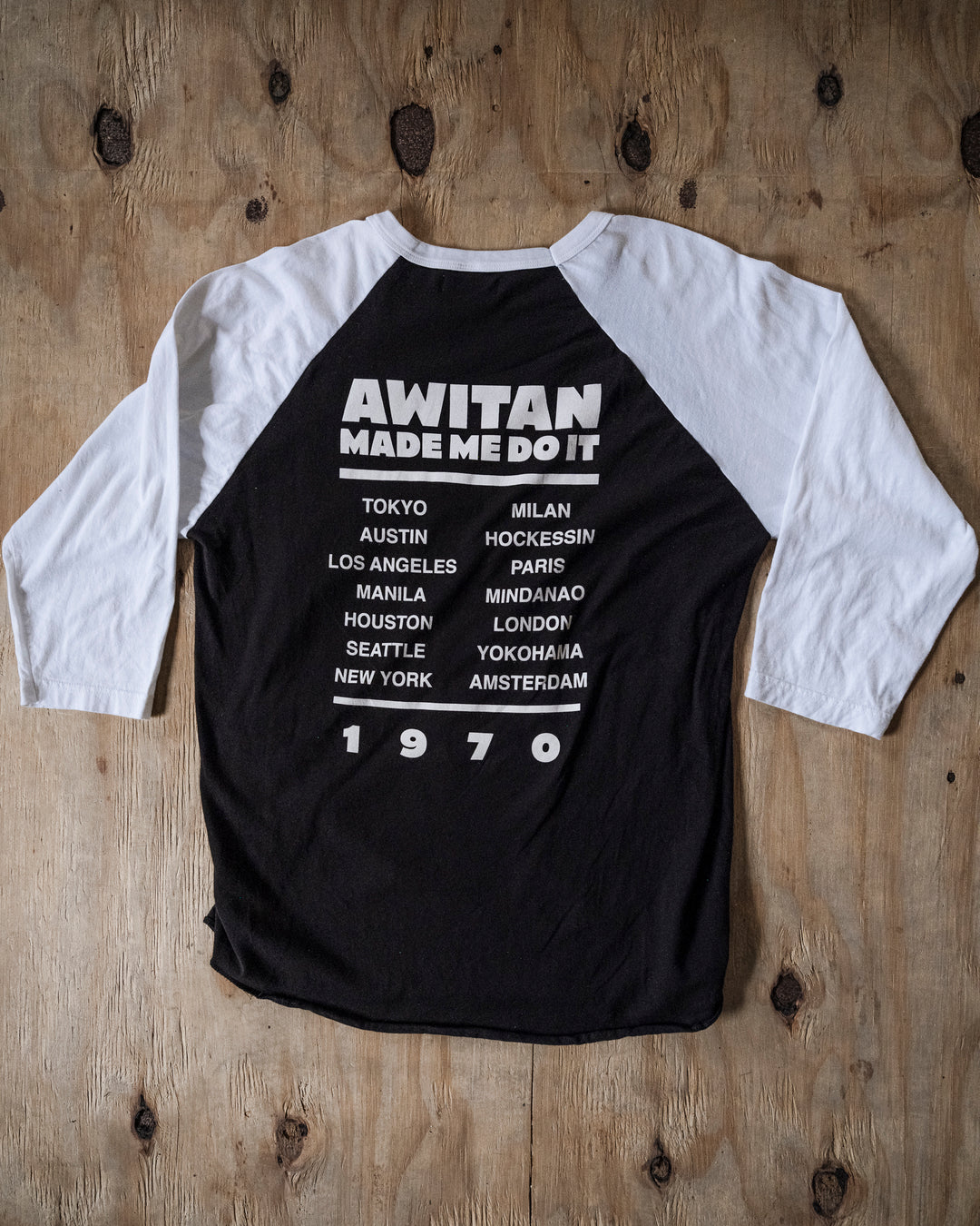 Awitan Made Me Do It Raglan - Black/White