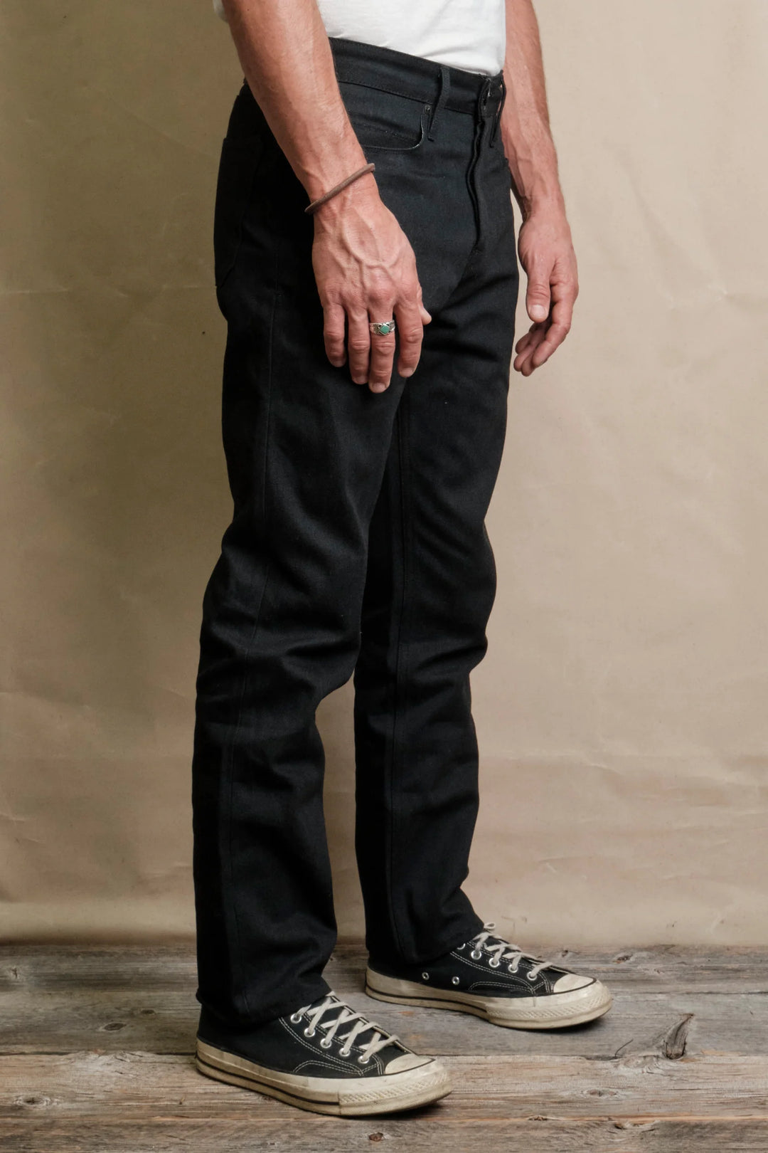 Freenote Cloth Portola Classic Taper Raw 14.25oz - Black Grey