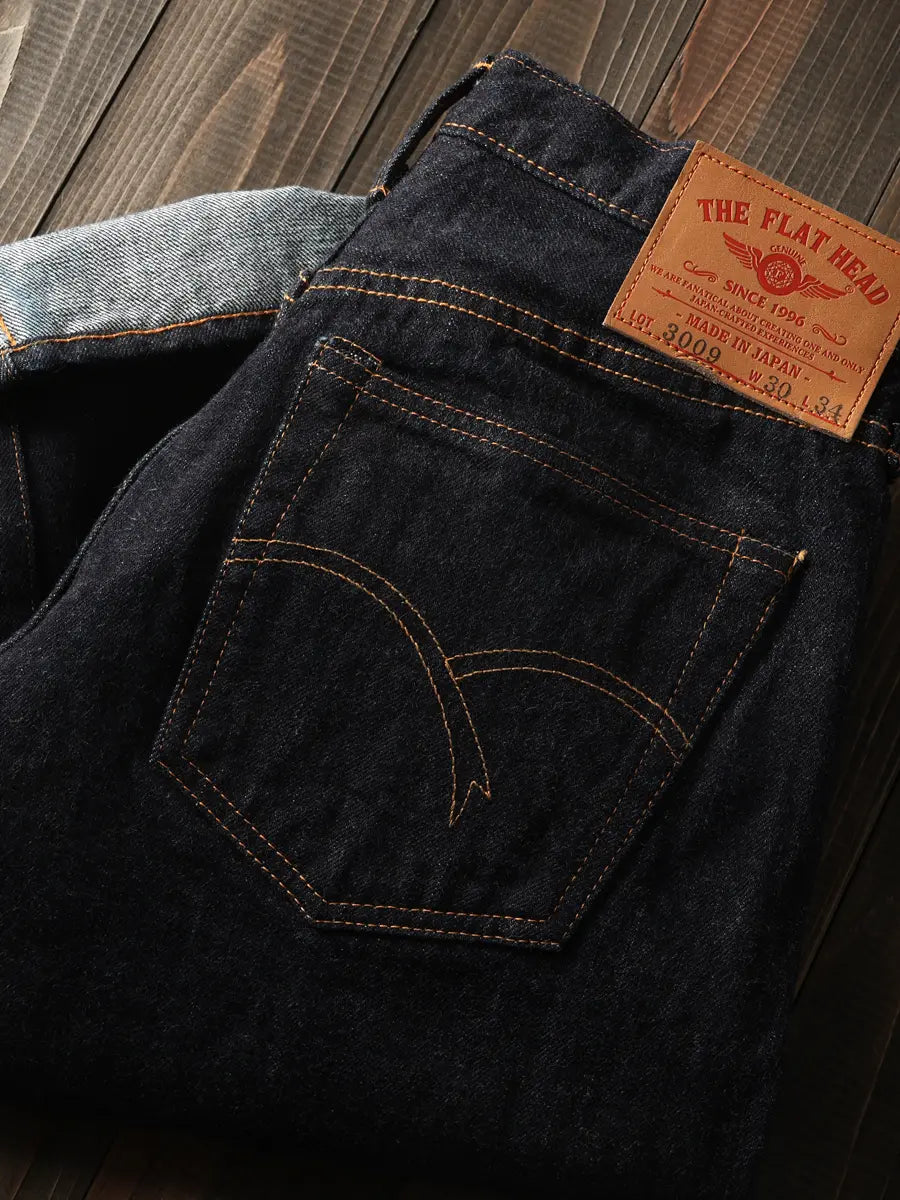 The Flat Head 14.5oz Tapered Straight Indigo Denim [3009]