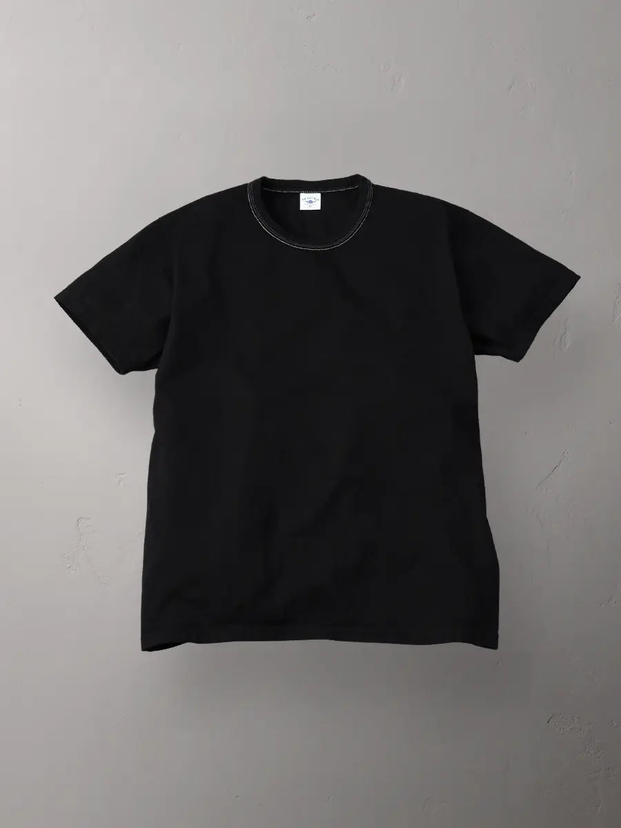 The Flat Head 3-Needle Stitch T-Shirt [FN-THC-101] - Black