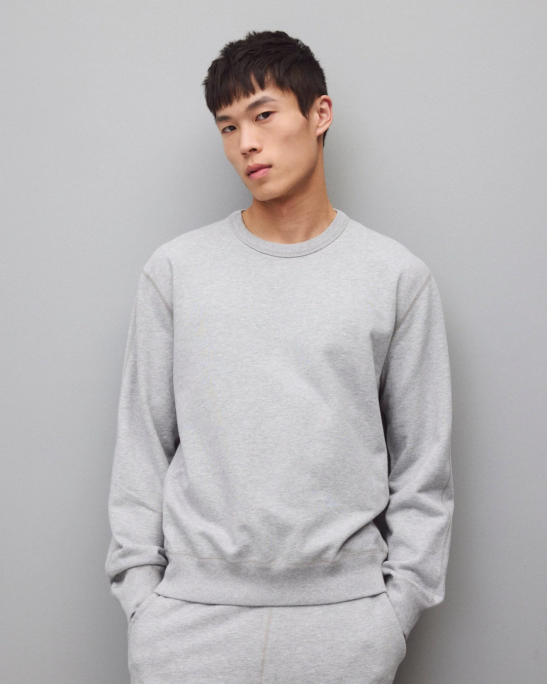 Reigning Champ Midnight Terry Standard Crewneck -  Heather Grey