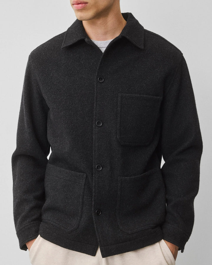 Reigning Champ Wool Fleece Chore Jacket - Heather Black