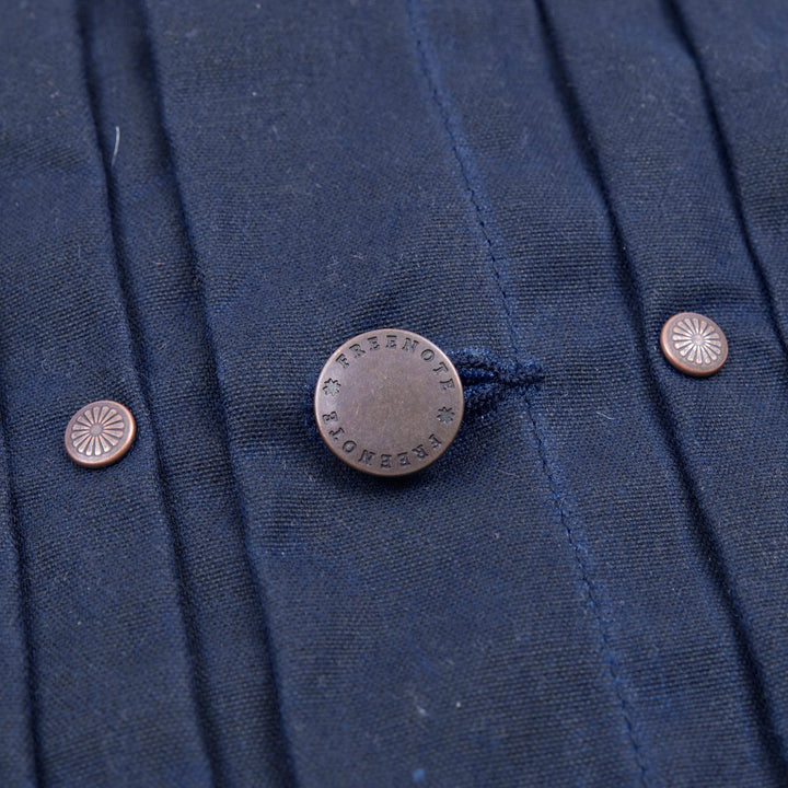 Freenote Cloth Riders Jacket Waxed Canvas - Navy