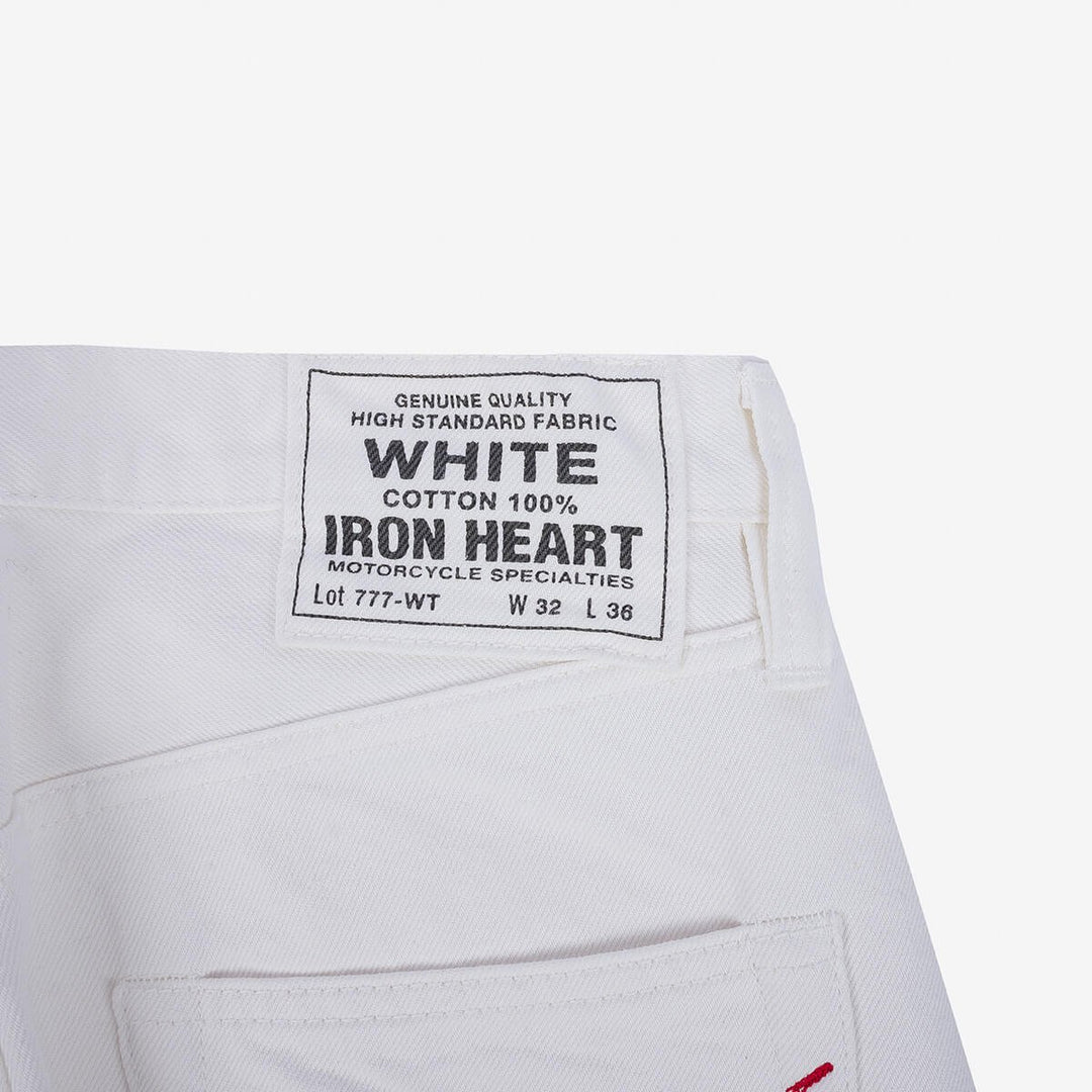 Iron Heart 13.5oz Denim Slim Tapered Cut Jeans - White