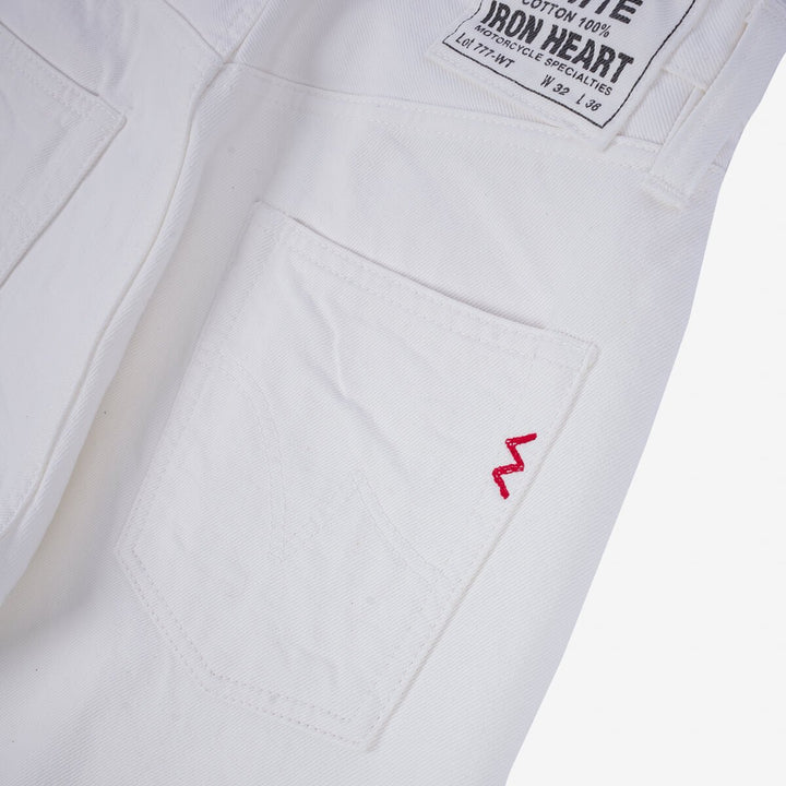 Iron Heart 13.5oz Denim Slim Tapered Cut Jeans - White