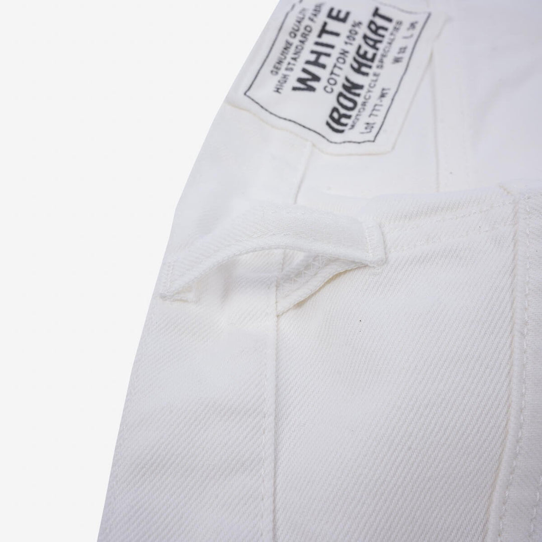 Iron Heart 13.5oz Denim Slim Tapered Cut Jeans - White