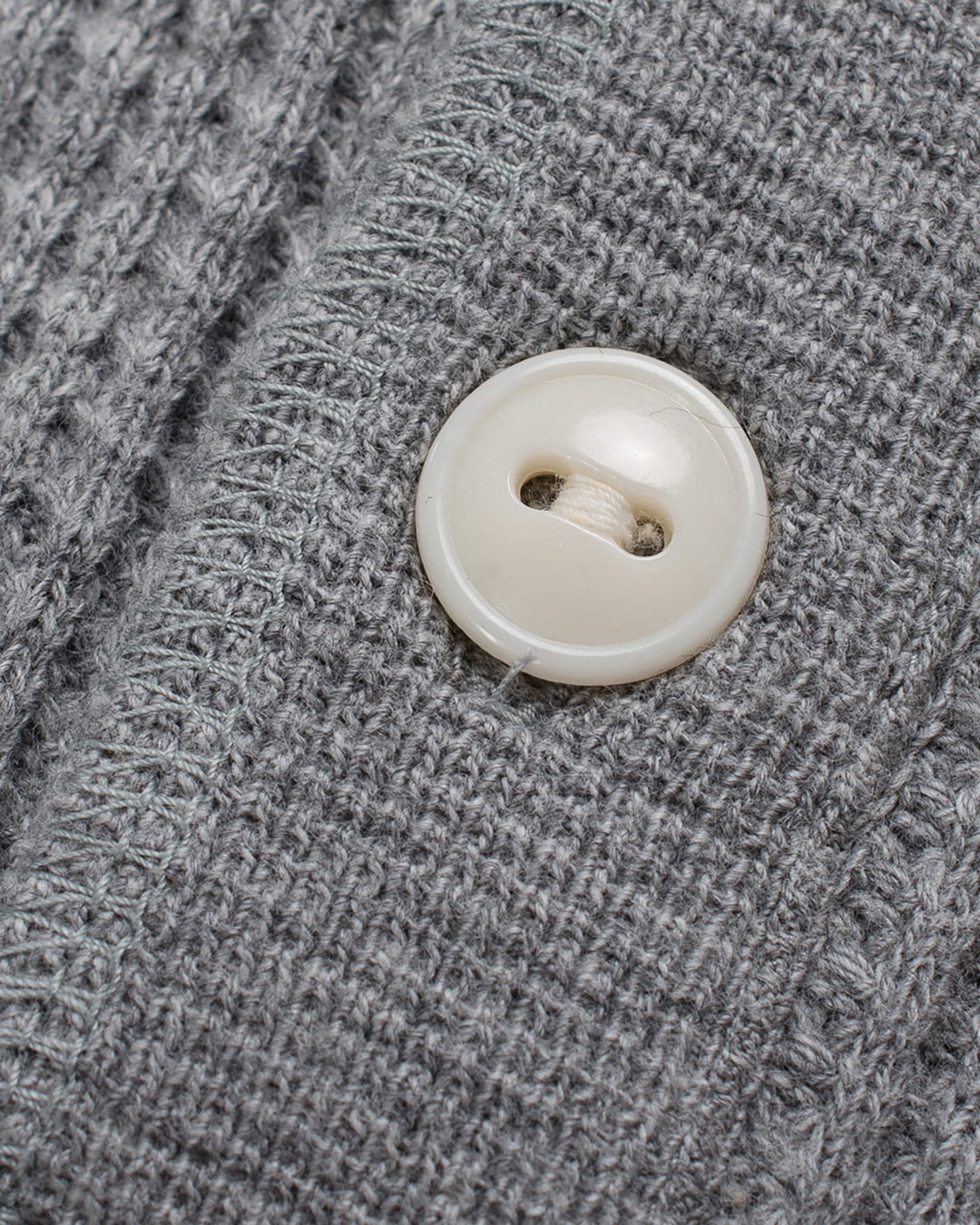 Iron Heart - Waffle Knit Long Sleeved Thermal Henley - Grey