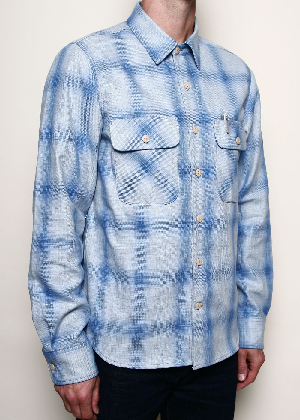 Rogue Territory Field Shirt - Sky Blue Shadow Plaid