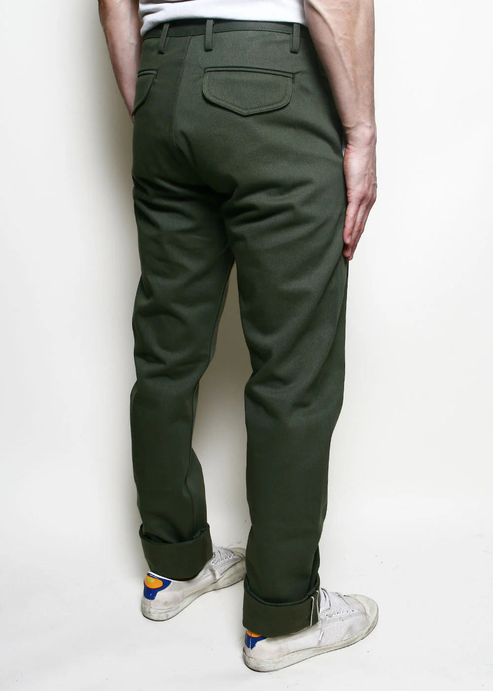 Rogue Territory Officer Trousers High - Olive Selvedge