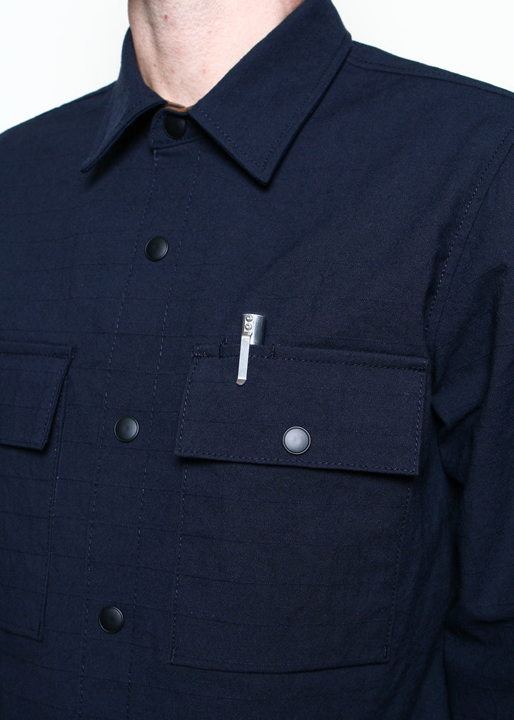 Rogue Territory Oxford Overshirt - Navy Nylon Grid