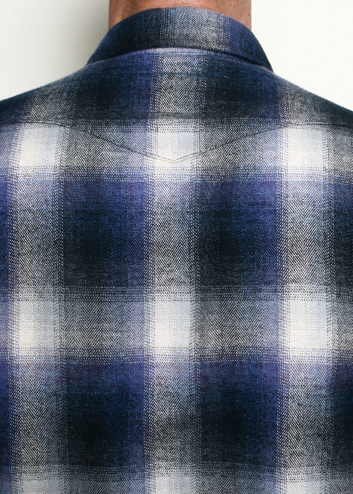 Rogue Territory Western Shirt - Bluebell Brushed Plaid