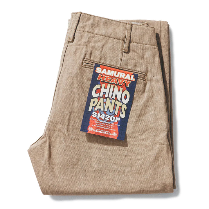 Samurai 15oz Heavy Chino Trousers [SJ42CP] - Khaki