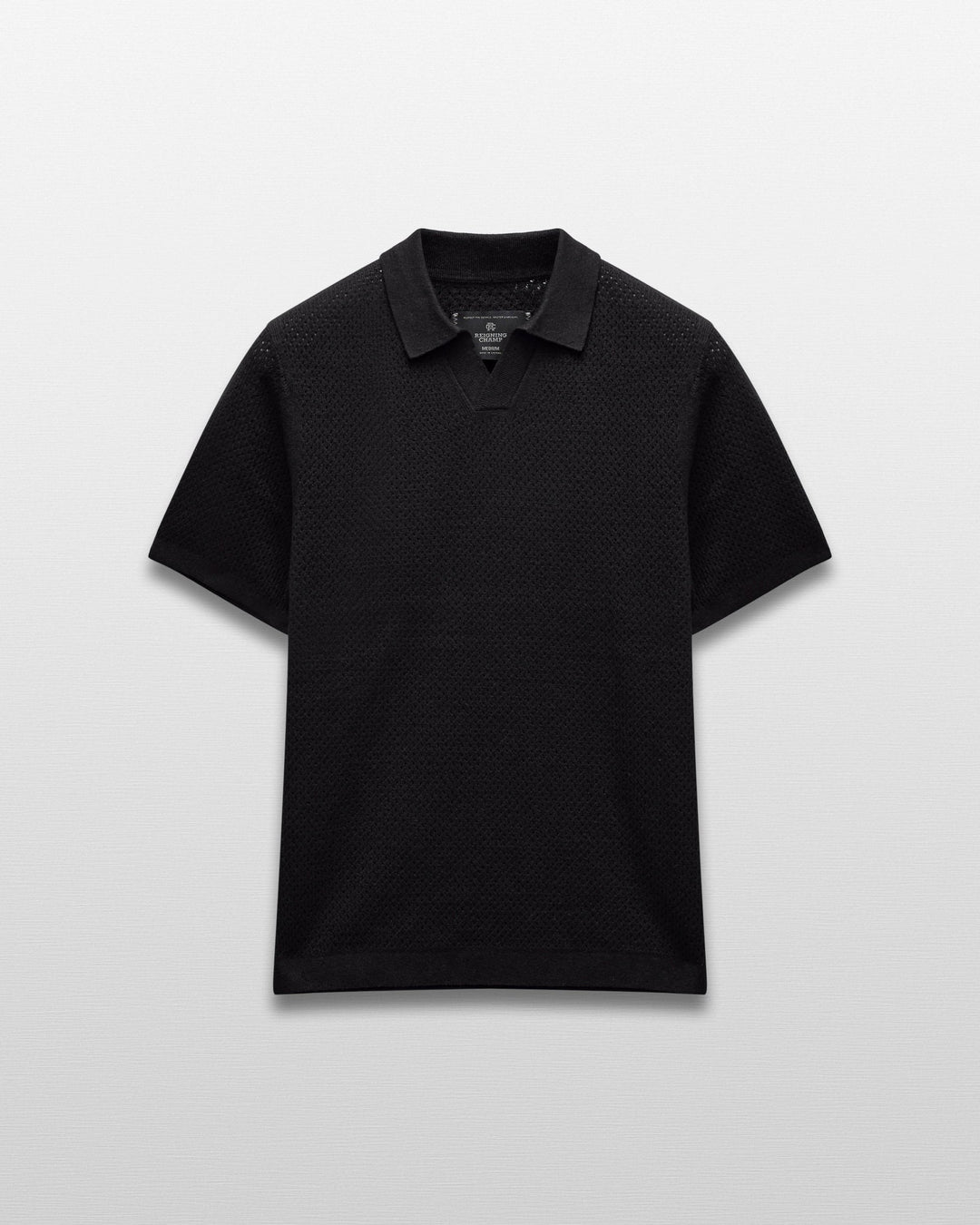 Reigning Champ - Cotton Linen Victor Polo in Black