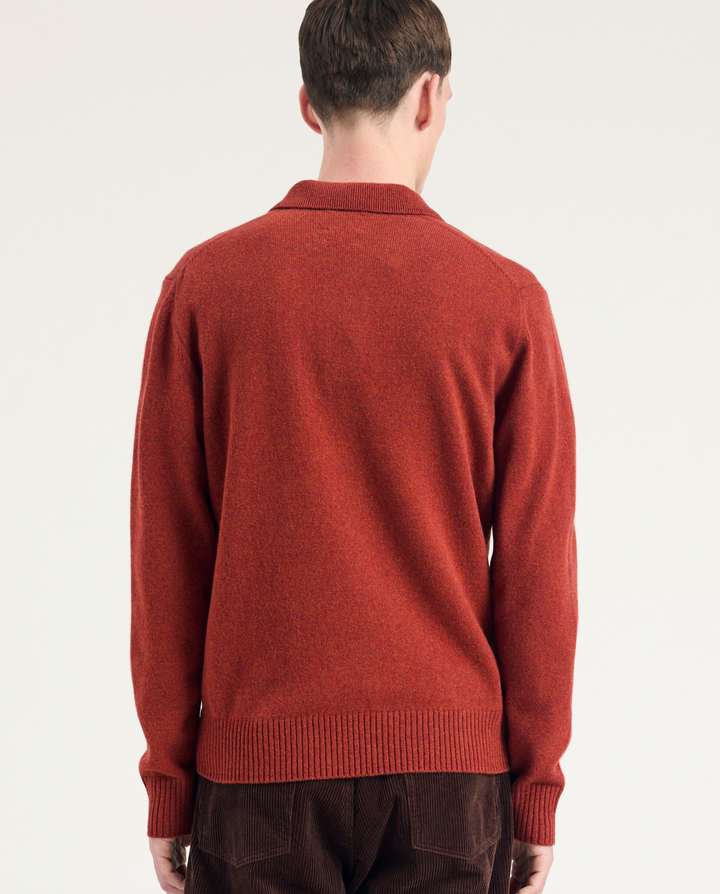 Norse Projects Standard Merino Lambswool Polo - Brick