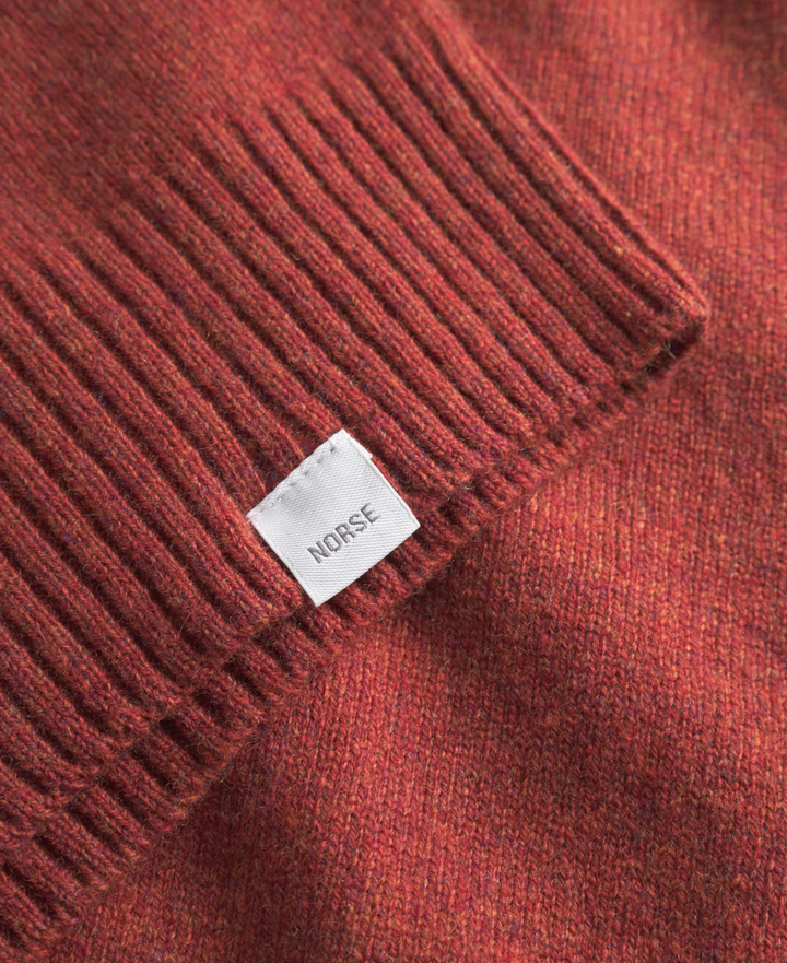 Norse Projects Standard Merino Lambswool Polo - Brick