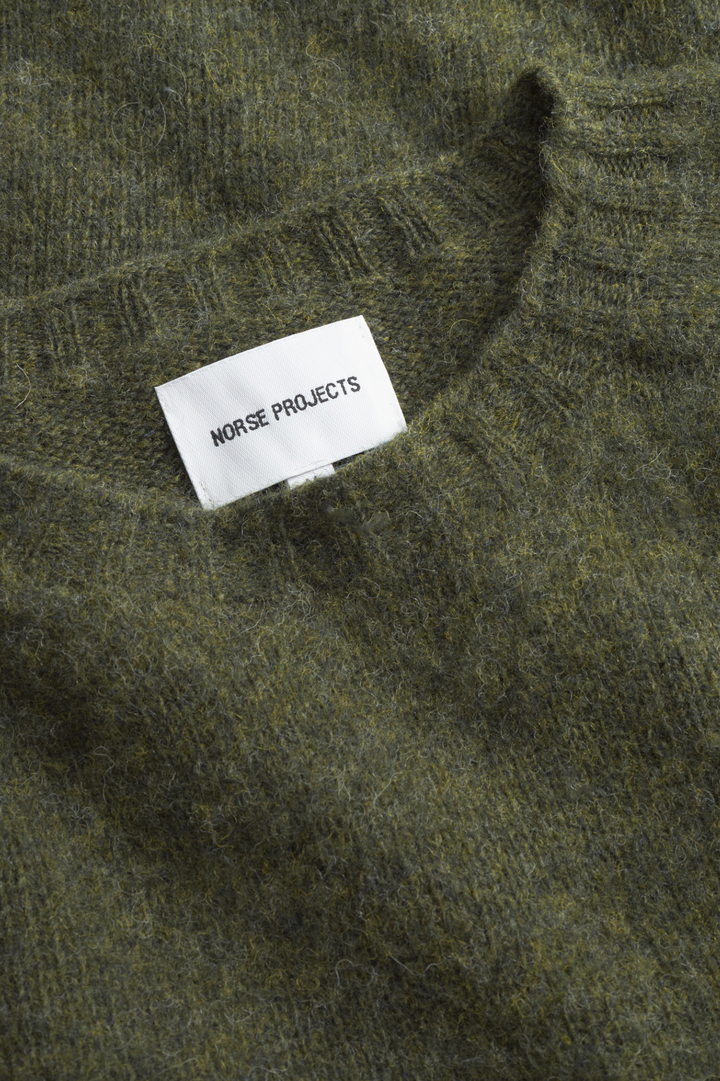 Norse Projects Birnir Brushed Lambswool - Olive Night