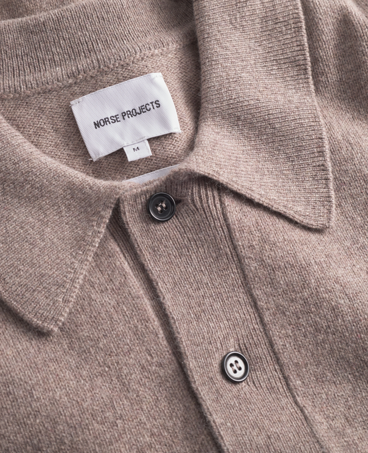 Norse Projects Standard Merino Lambswool Polo - Clay