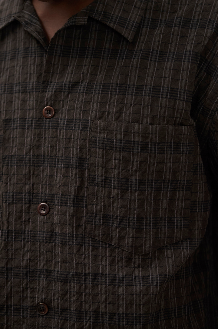 Norse Projects Mols Check Short Sleeve Camp Shirt - Delicioso Brown