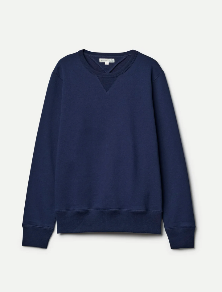Merz b. Schwanen 3M46 Mid-Century Machine Fleece Classic Fit Sweatshirt - Ink Blue