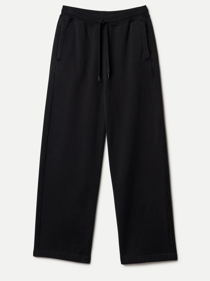 Merz b. Schwanen Authentic Fleece Straight Leg Cotton Sweatpants - Deep Black