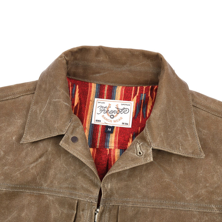 Freenote Cloth Faro Jacket 10oz Waxed Canvas - Tobacco