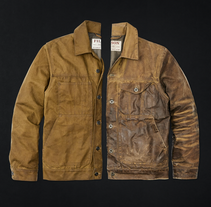 Filson Tin Cloth Short Lined Cruiser Jacket - Dark Tan