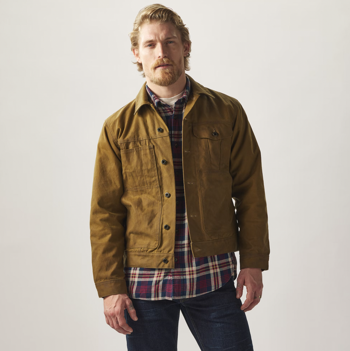 Filson Tin Cloth Short Lined Cruiser Jacket - Dark Tan